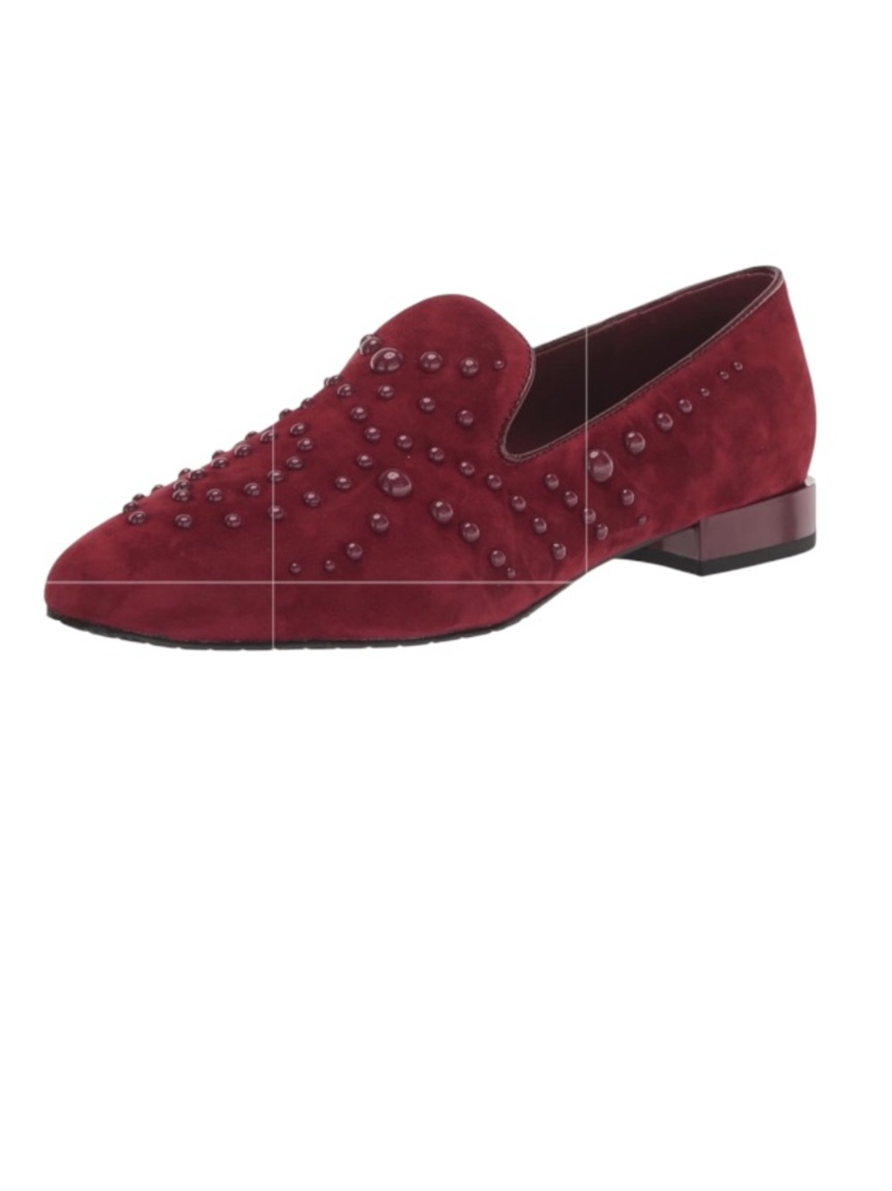 Donald J Pliner Rehbel Woman’s Burgundy Studded Suede Loafer Sz 8